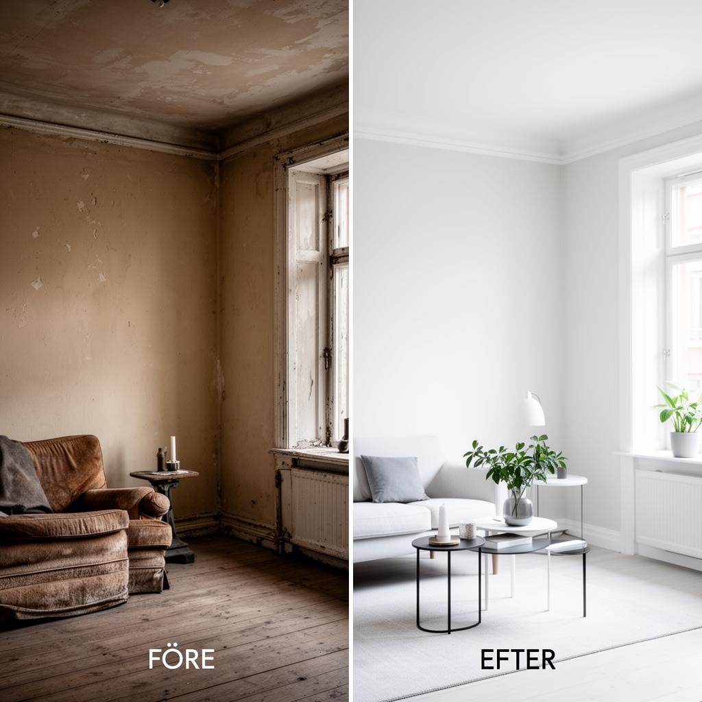 Före och efter — Invändig målning